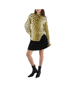 Женская черная асимметричная плиссированная мини-юбка Mm6