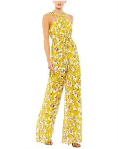 Комбинезон с перекрещивающимися лямками и завязкой на талии, желтый Mac duggal