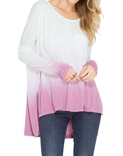 Туника с карманами и эффектом омбре в лиловом цвете She + sky