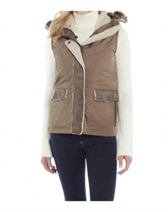 Женская худи-жилетка с капюшоном цвета хаки Cripple creek