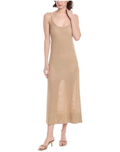 Энза Коста Открытый Трикотажный Ками Макси Платье, бежевый Enza costa