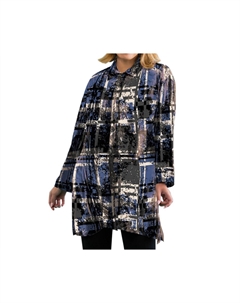 Туника Brynlee на пуговицах - Plus в цвете Geo Fjord Grey On the plus side