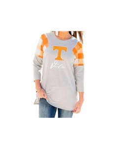 Клетчатая туника Университета Теннесси серо-оранжевого цвета Gameday couture