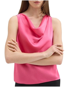 Шелковый топ-капюшон, розовый Theory