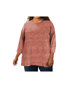 Туника Lisse с рукавом 3/4 и боковыми вставками - плюс размер, теплый красный On the plus side