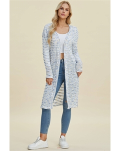 Полноразмерный длинный кардиган с открытой передней частью, мультиколор Truedames