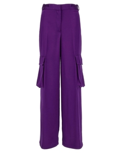 Сатиновые карго-брюки с расклешенным силуэтом, фиолетовый Versace