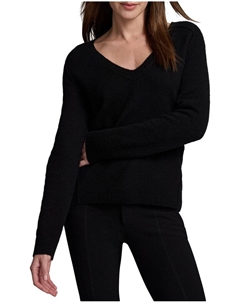 Роскошный кашемировый свитер с V-образным вырезом NIC+ZOE, Caviar Nic+zoe