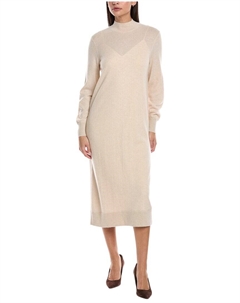 Лафайетт 148 Нью-Йорк Свитер-платье с высоким воротником из кашемировой смеси, бежевый Lafayette 148 new york