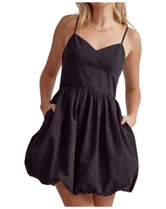 Черное мини-платье Marisa с баской и тонкими бретелями Entro