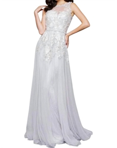 Платиновое платье от кутюр, платиновый Mac duggal