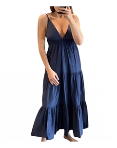 Макси-платье с бантом на спине в темно-синем цвете Sundays