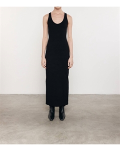 Платье Supima с разрезом на щиколотке в черном цвете Enza costa