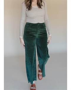 Кали широкие брюки из вельвета в оливковом цвете Entro