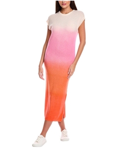 Балийская принтованная максовая футболка-платье из кашемира, розовый Brodie cashmere