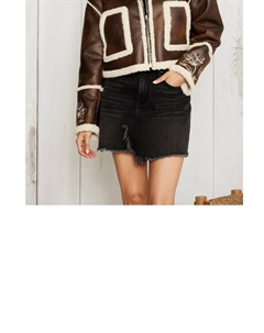 Коричневая шуба из овчины Silas Driftwood