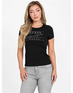 Футболка Eco Viktoria с камнями, черный Guess factory