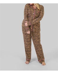 Дикие кошки Пима Трикотажная пижама Плюс в леопардовом принте The cat's pajamas
