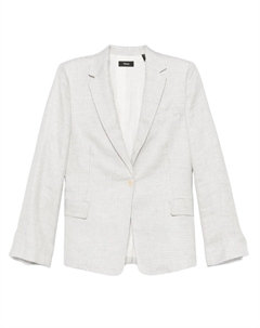 Блейзер из льняной смеси в клетку «гусиная лапка» Theory