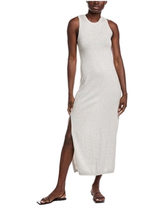 Минни Роуз Макси-платье из меланжа кашемира с бахромой, серый Minnie rose