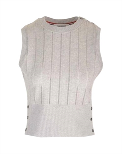 Прямой подол безрукавный жилет, светло-серый Thom browne