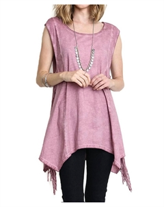 Фринговая туника Sharkbite в цвете маув, лиловый Umgee