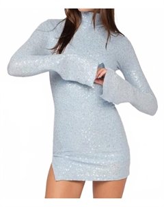 Милена мини-платье с пайетками в светло-голубом Cason couture