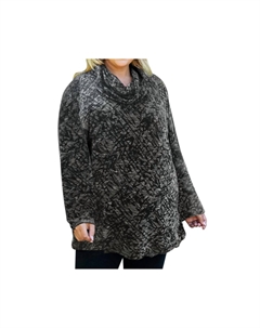 Туника с длинными рукавами и капюшоном - Plus, цвет слоновая кость/черный On the plus side