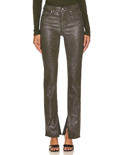 Констанс Люкс Скинни джинсы в темном тауп с серебристым покрытием Paige