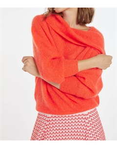 Каэли мохеровый свитер бардо в оранжевом Maison montagut