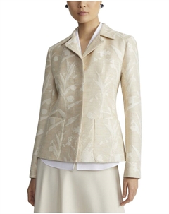 Лафайетт 148 Нью-Йорк Приталенный пиджак из смесового шелка с накладными карманами, коричневый Lafayette 148 new york