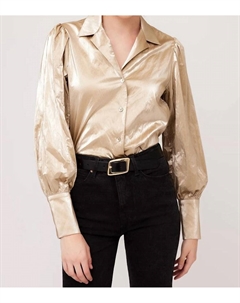 Кира рубашка на пуговицах в золотистой пыли, золотой Fifteen twenty