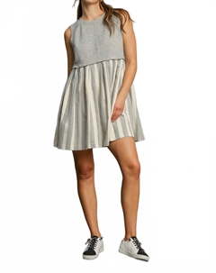 Смешанный безрукавный мини-платье в цвете вересковый серый Umgee