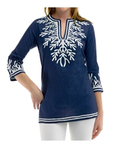 Женская туника The Reef в сине-белом цвете Gretchen scott