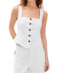 Марианский льняной жилет в белом цвете Rag & bone