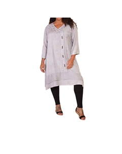 Эдем платье с рукавом три четверти плюс сайз в сером цвете, серый On the plus side