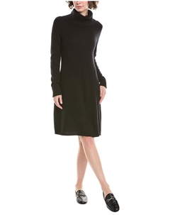 Кашемировое платье-свитер с воротником-хомут, черный Incashmere