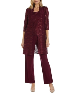 Комплект из 3 предметов с кружевом и рукавом 3/4 в цвете мерло, Merlot R&m richards