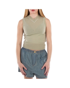 Жилет из шерстяной смеси с отделкой в виде канта, зеленый Mm6