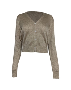 Теория Классический кардиган в светло-золотом купровом исполнении Theory