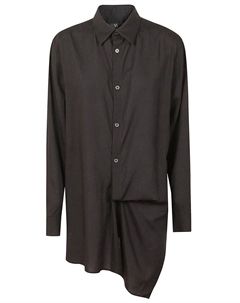 Черная рубашка с классическим воротником Yohji yamamoto