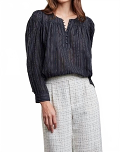 Индианна Блузка в черную теневую полоску Sundays