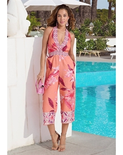 Женский цветочный комбинезон с топом на завязках, мультиколор Lascana