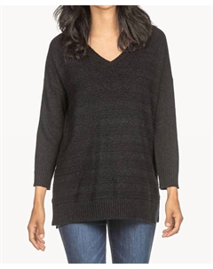 Черный свитер-туника с V-образным вырезом Lilla p