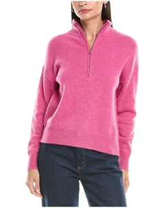 Кашемировый пуловер с молнией на четверть, розовый The cashmere project