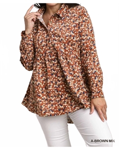 Коричневый корпусный топ из вельвета Curvy Thankful For You Umgee