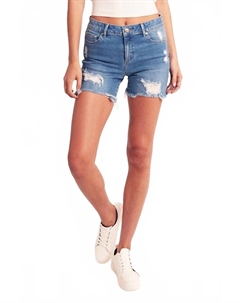 Камилль высокие рваные шорты в цвете индиго Tractr