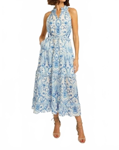 Платье Hollie в стиле Deco с фарфоровым принтом, Porcelain Deco Caballero