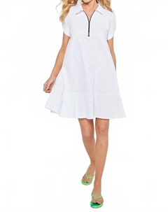 Кортсайд мини-платье с баской в белом цвете Lisa todd