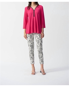 Туника с расклешенным лифом Geranium розового цвета Joseph ribkoff